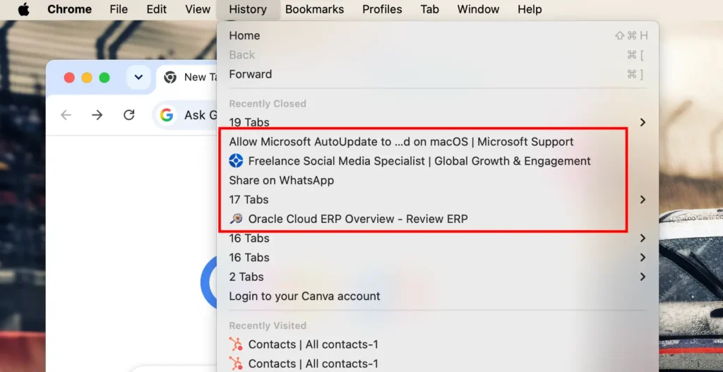 title tag in browser history