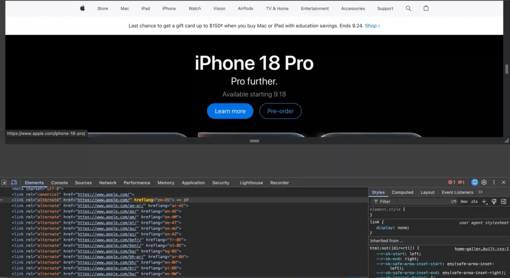 Hreflang Implementation